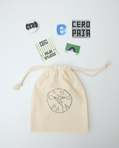 <cero × PAJA STUDIO> Sticker & Badge Pouch （Pouch + 4stickers + 1can badge）