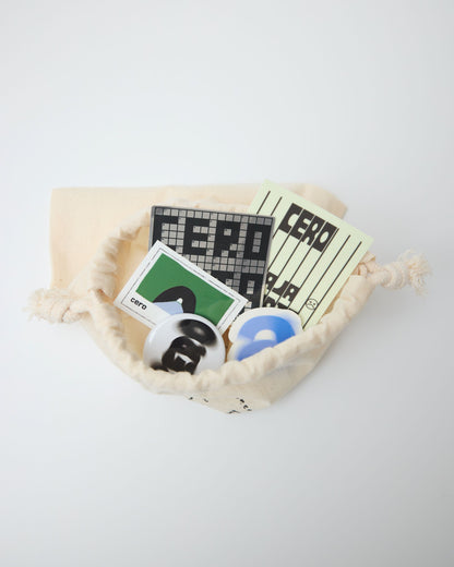 <cero × PAJA STUDIO> Sticker & Badge Pouch （Pouch + 4stickers + 1can badge）